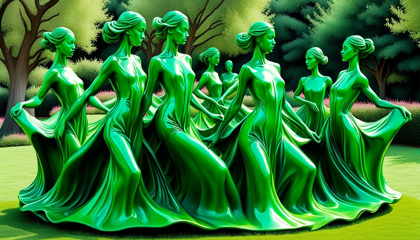 Surreal Sculpture Garden of Dancers