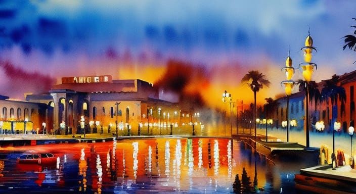 Casablanca Diorama in Gouache Style