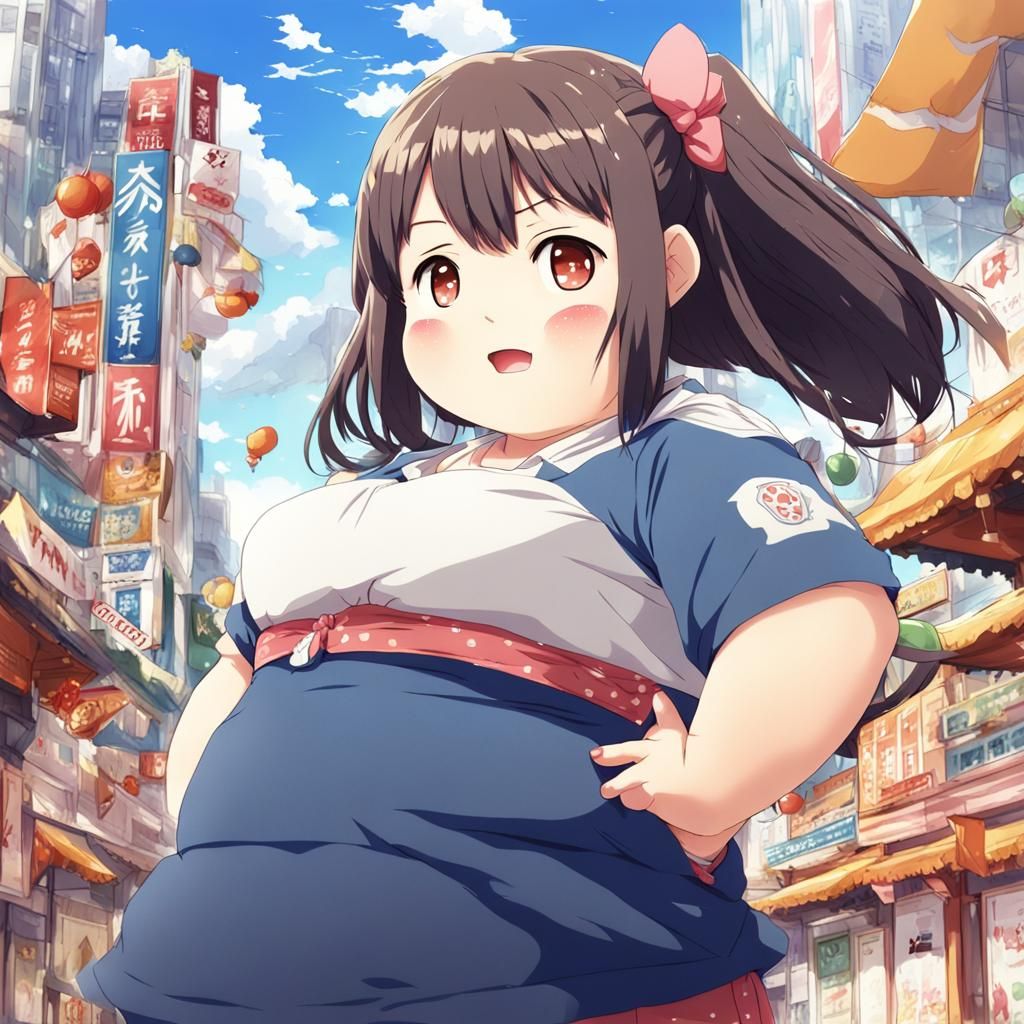 Anime Style Image of a Full-Figured Girl