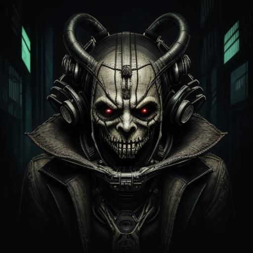 Demonic Close-Up in Analog Horror Style