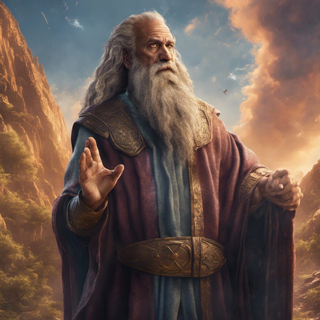 Moses Receives the Ten Commandments: Detailed Matte Painting