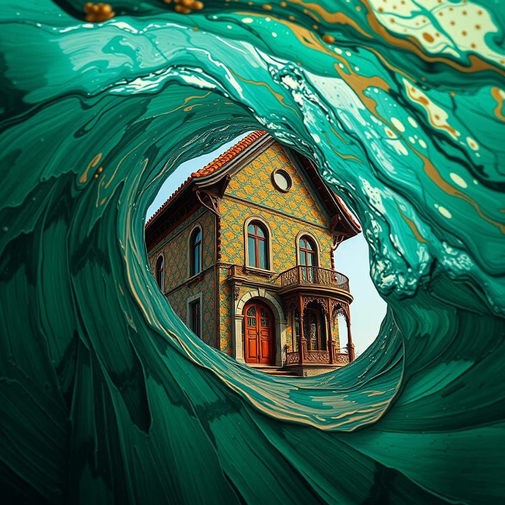 the emerald wave of an elegant house