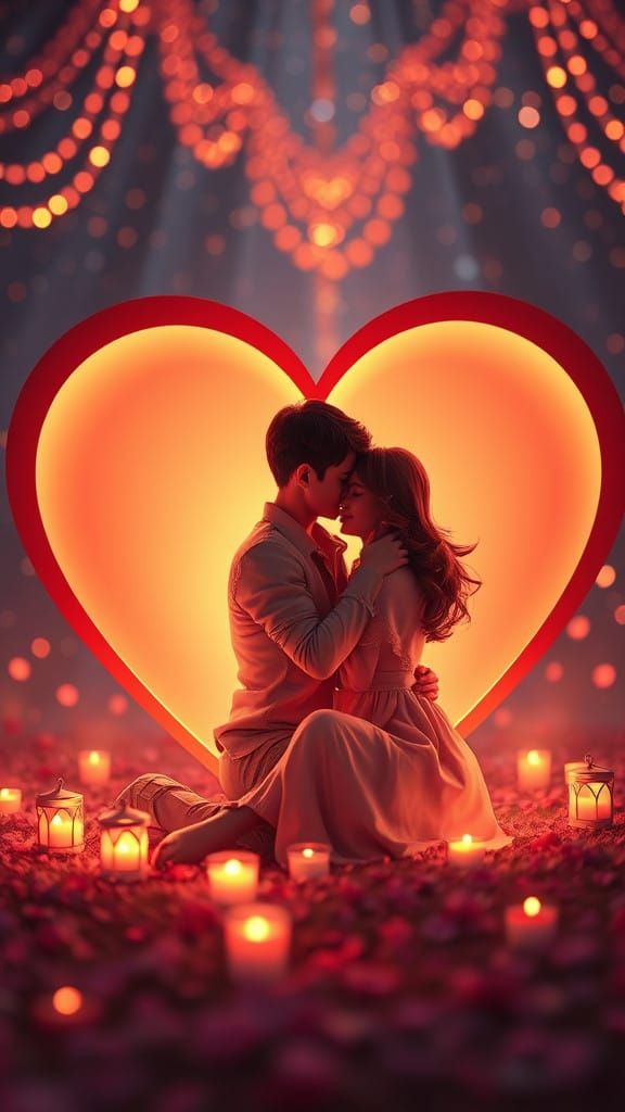 Magical Heart of Love in Vibrant, Dreamy Style