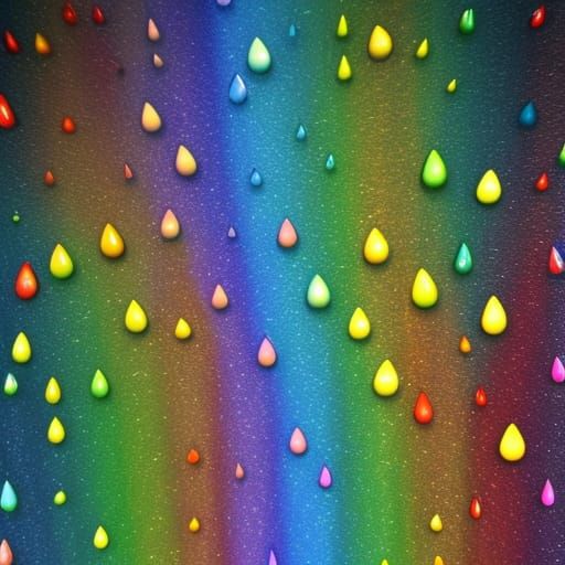 Rainbow rain drops