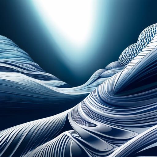 Melting Metallic Blue Orbs: Abstract Digital Art