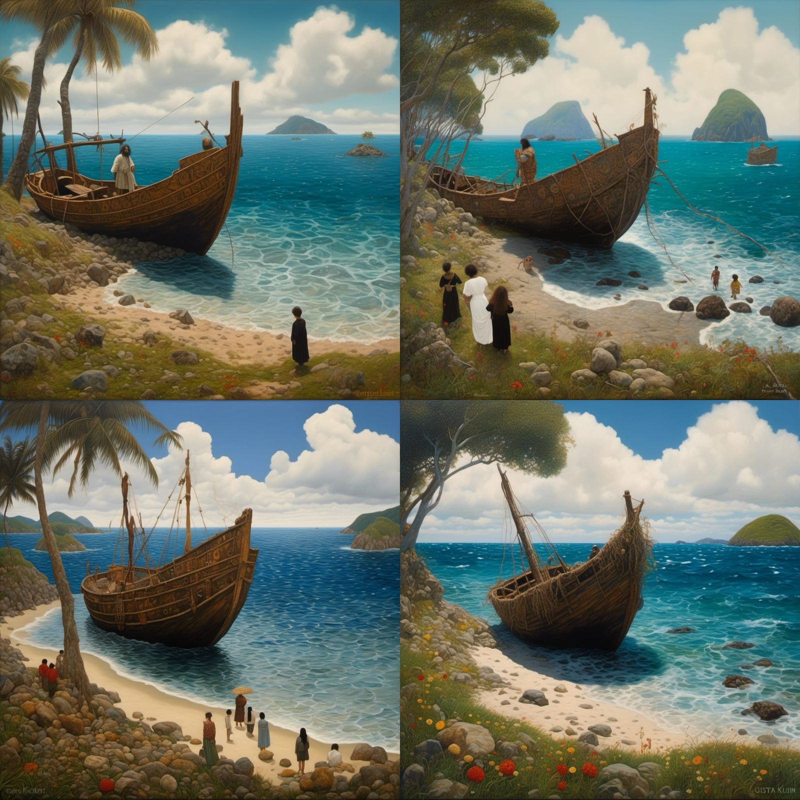 South Pacific Castaway in Renaissance Painting Style
