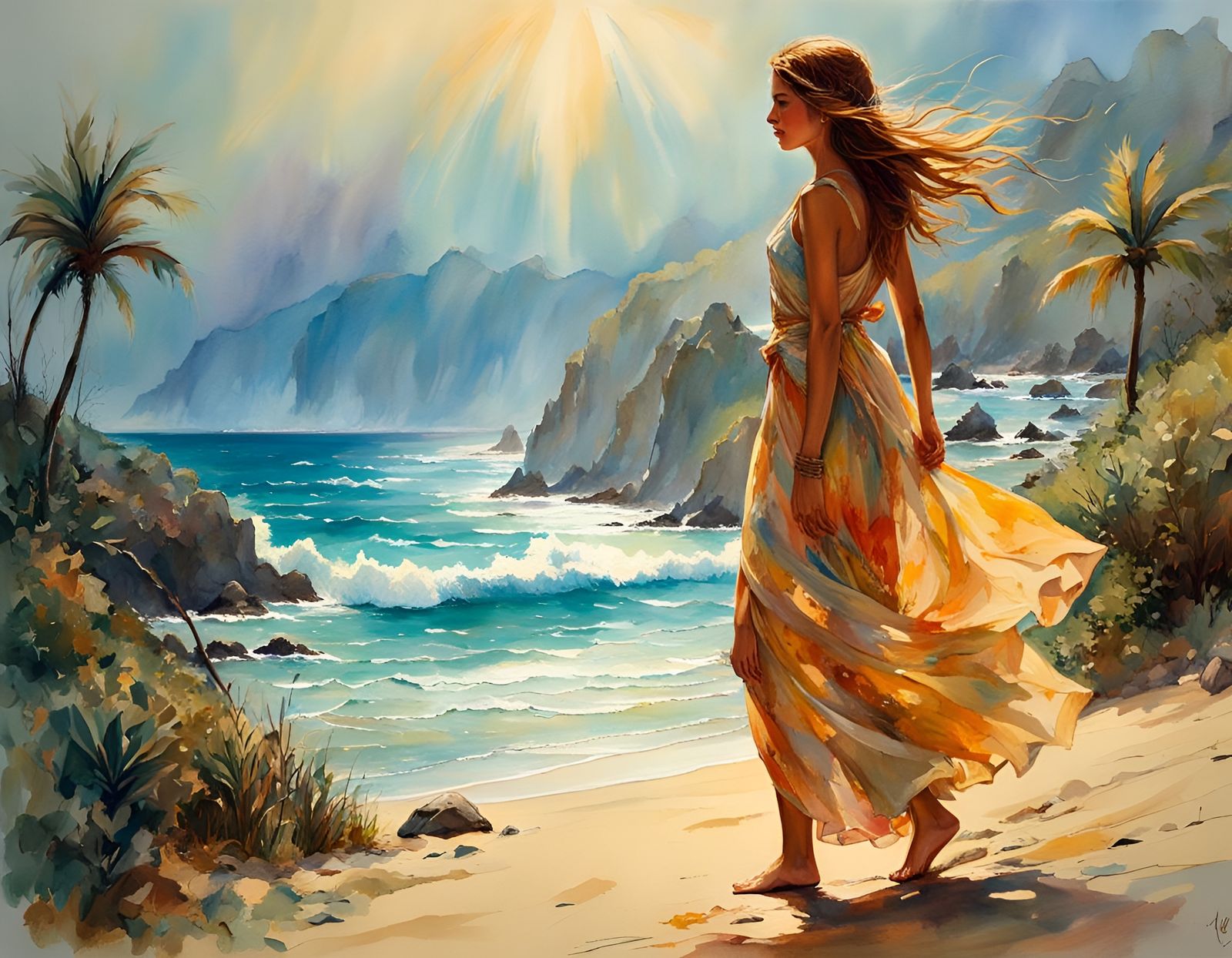 Girl from Ipanema: Watercolor Masterpiece