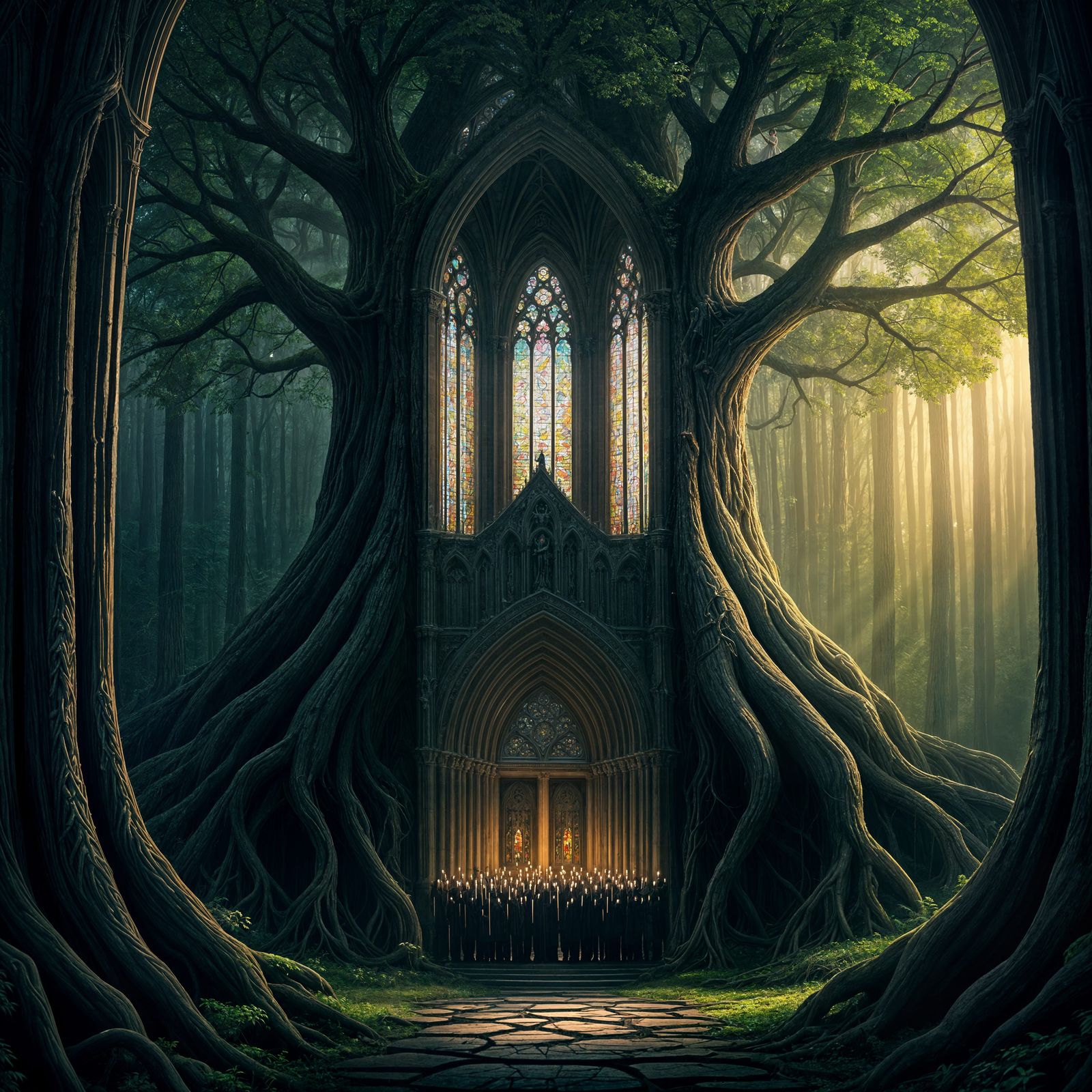 Gothic Cathedral Inside a Giant Tree