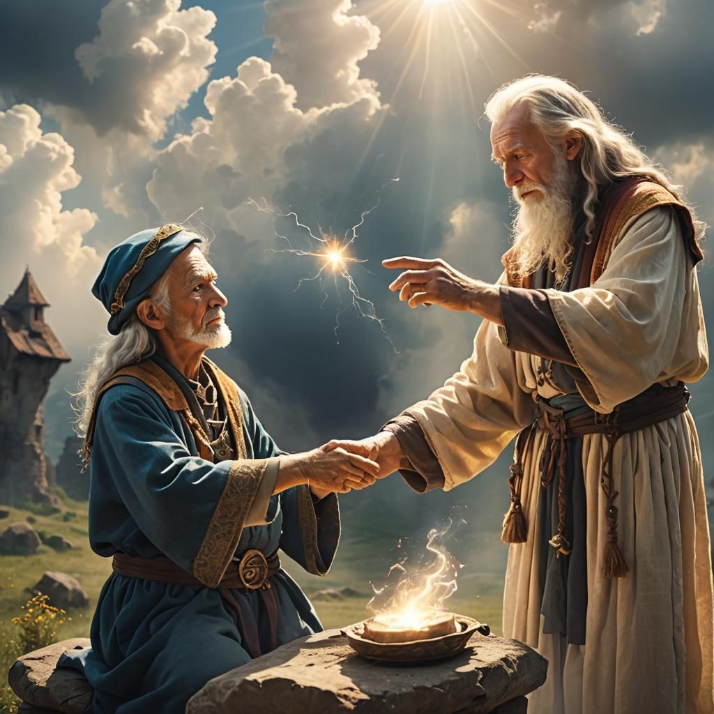 Sorcerer Teaching Apprentice in Divine Light
