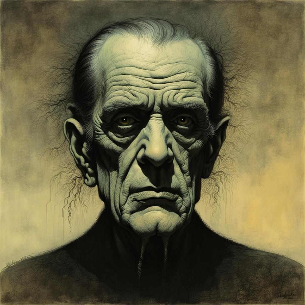 Eerie Portrait in the Style of Beksinski