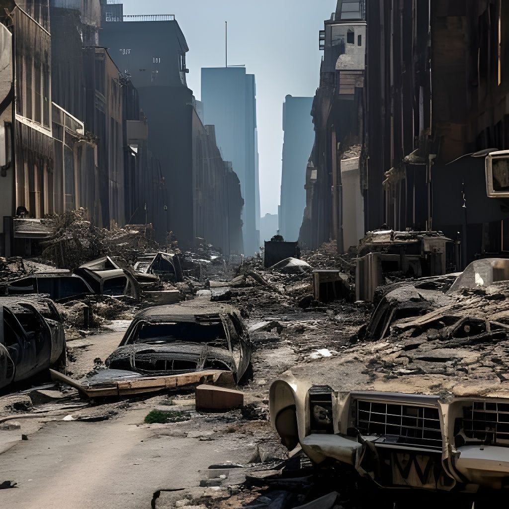 Post-Apocalyptic Cityscape of Ruins and Desolation