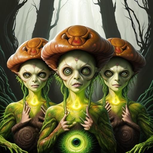 Disturbing Biohorror Creature with Sunken Eyes