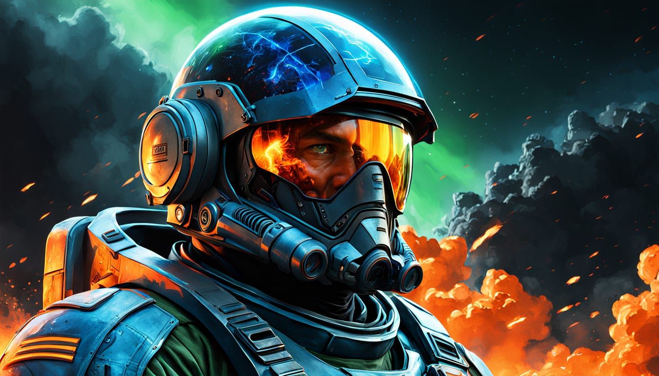 Battle-Worn Starship Trooper Commander in Artgerm Style