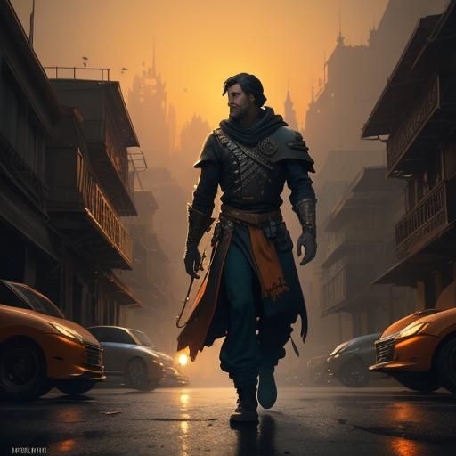 Cinematic Sunset Stroll Through City Streets