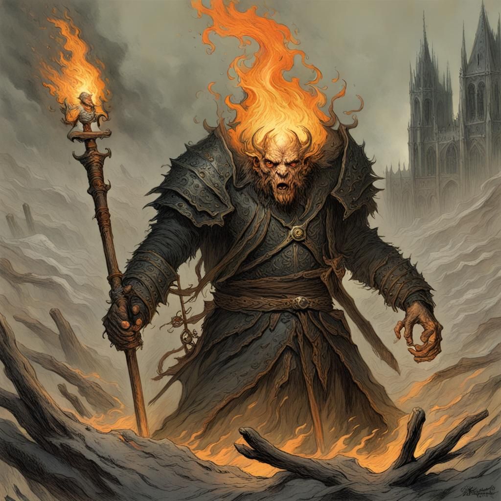 Flameborn Horror in Gothic Style