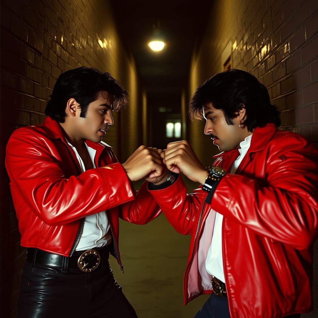 Intense Alley Fight in 80s Style