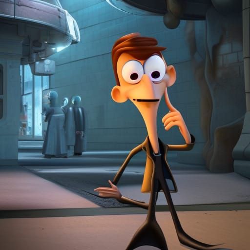Dr. Heinz Doofenshmirtz in 3D Game Cinematic Style