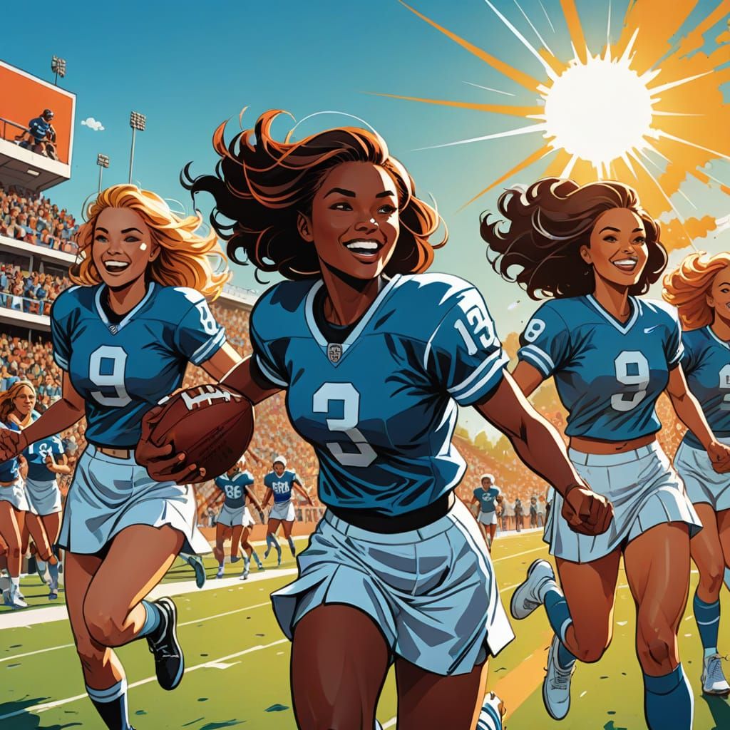 Dynamic Sports Illustration of Football Players in Action