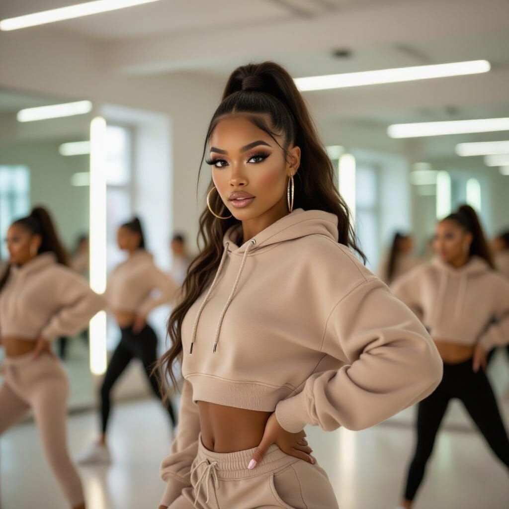 Energetic Dance Rehearsal with Zyra Tate in Studio