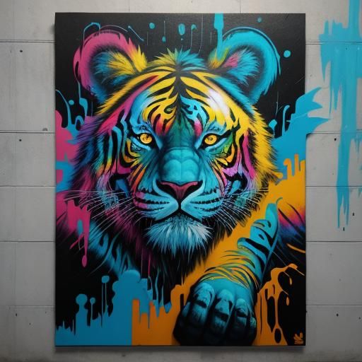 Polychromatic Jungle Earth in Graffiti Art Style