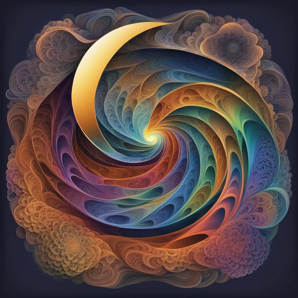 Abstract Fractal Design with Flowing Time