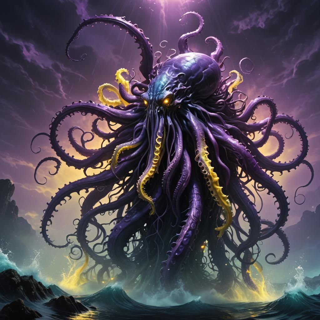 Monstrous Bioluminescent Creature Rises from the Deep Sea