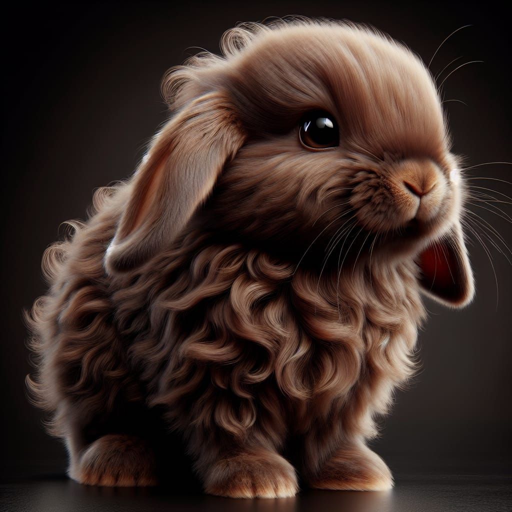 Charming Brown Rabbit in Dark Romantic Style