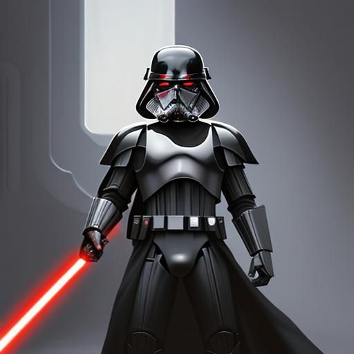 Futuristic Sith Trooper in Red Armor