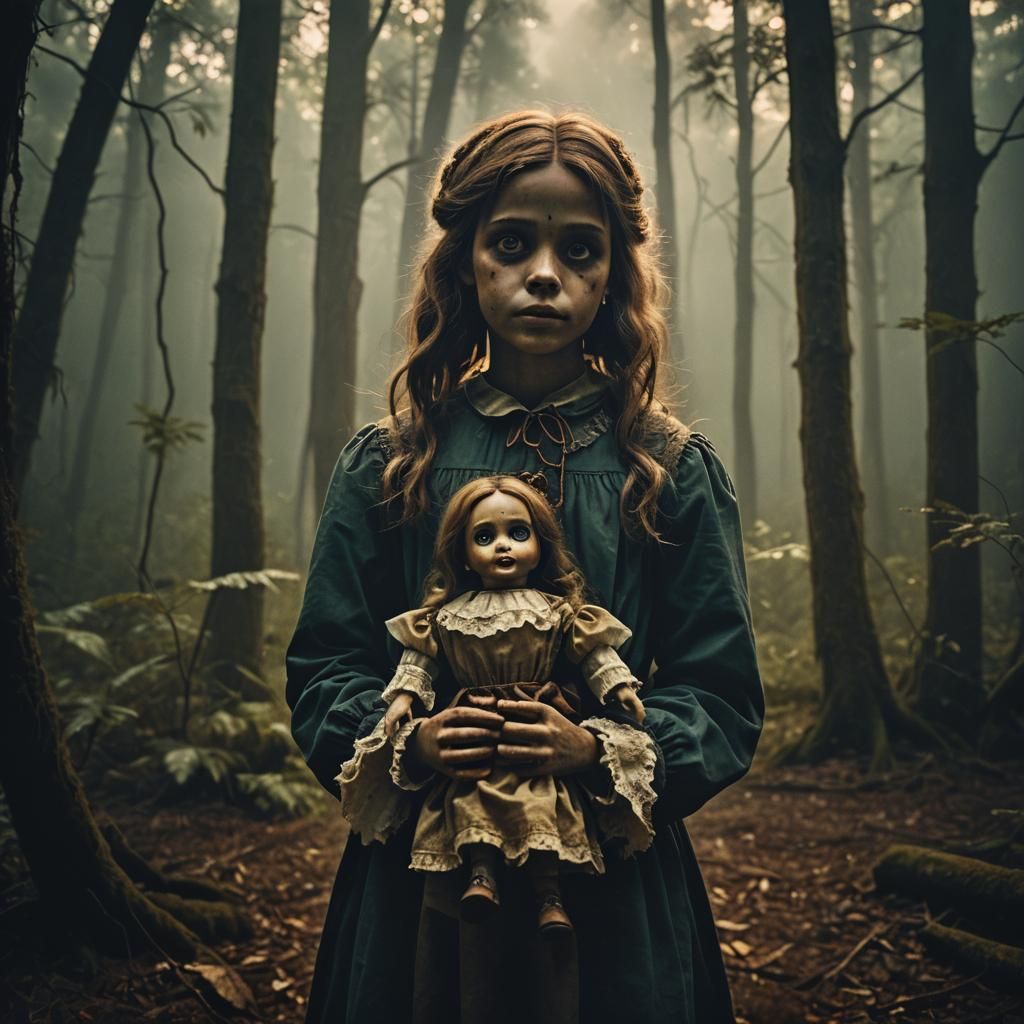 Annabelle in Mystical Forest with Doll