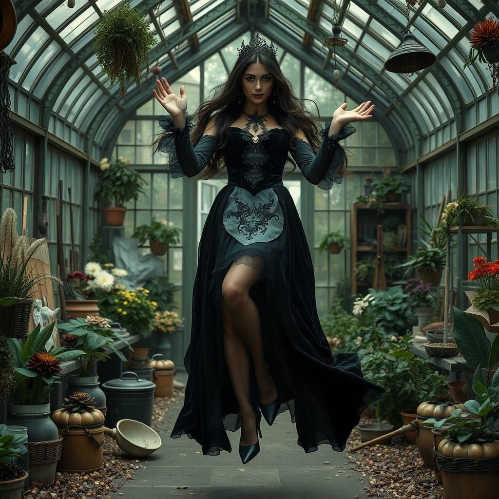 Gothic Princess Amidst Whirling Vortex of Vintage Gardening ...