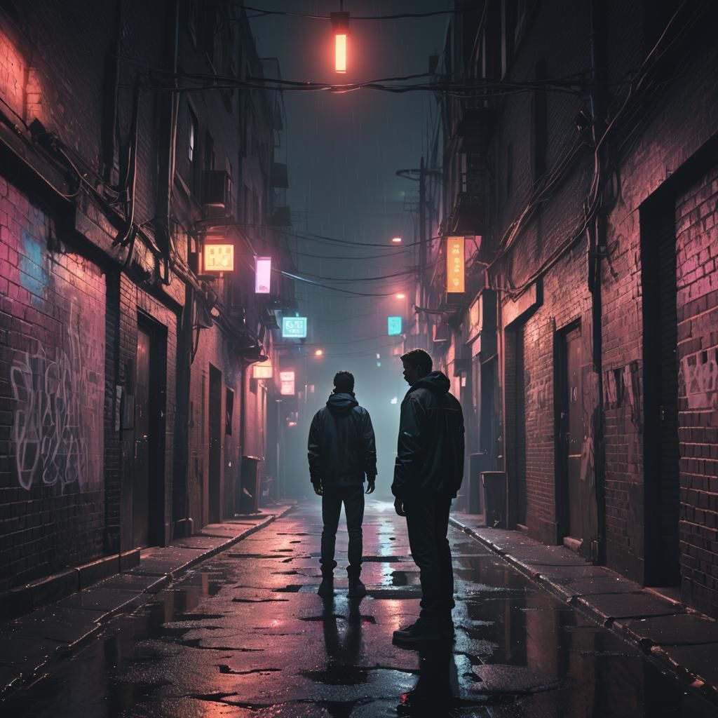 Person in Alleyway No. 13: Photorealistic Digital Art