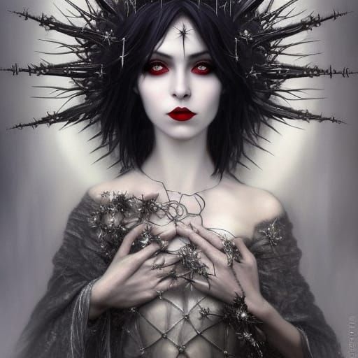 Gothic Queen with Crown of Thorns