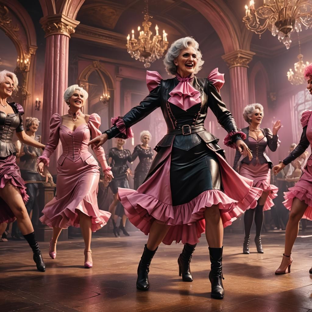 Mature Women Watch Young Man Dance: Fantasy Art