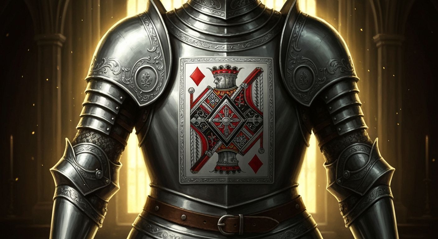 Regal Knight Jack of Diamonds in Baroque Fantasy Art