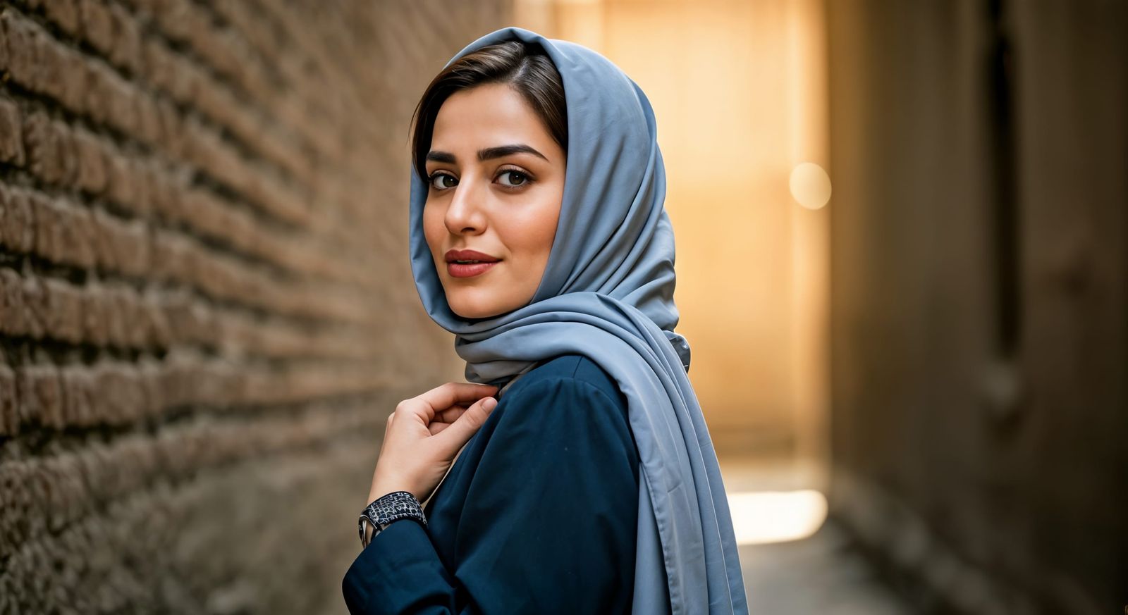 Realistic Portrait of an Iranian Woman in Hijab