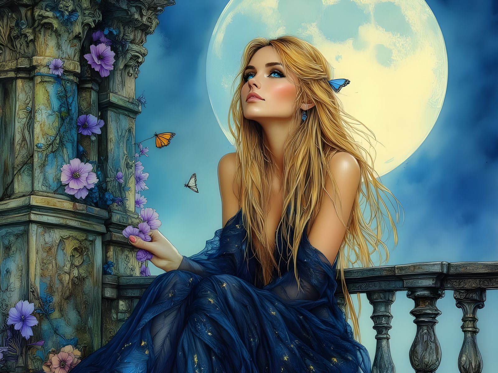 Norse Goddess Vár in Romantic Fantasy Style