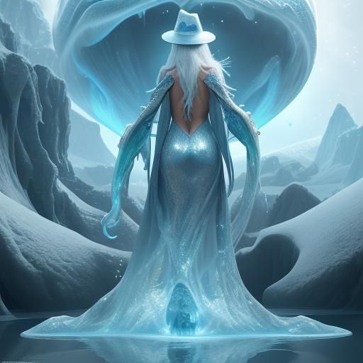 Surreal Mother Christmas Moray Eel in Volcanic Landscape