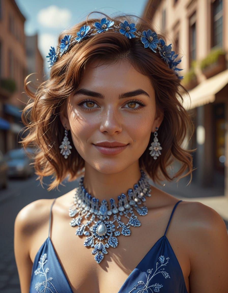 Surreal Portrait of a Young Woman in a Chilean City