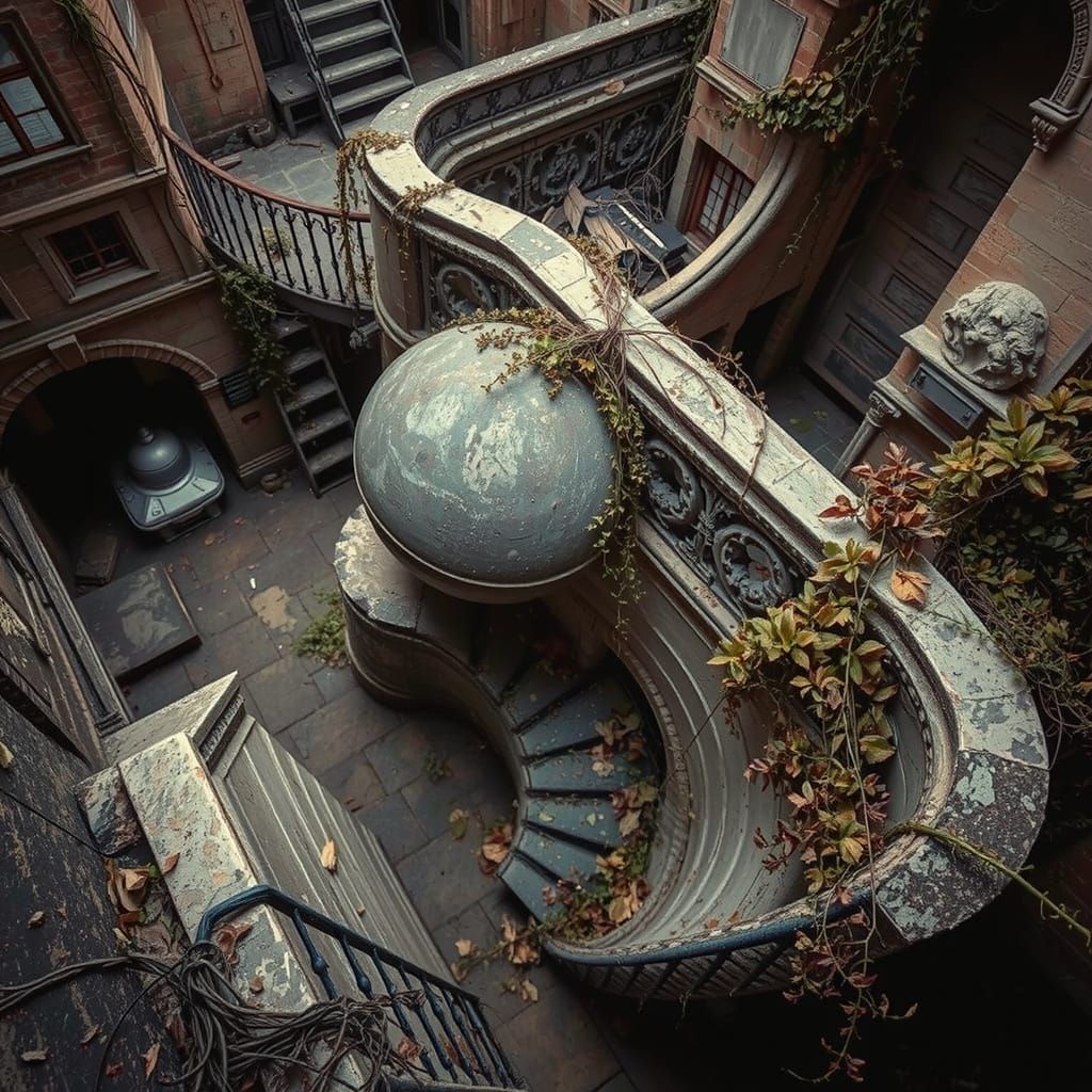 Atmospheric Abandoned City with Vines