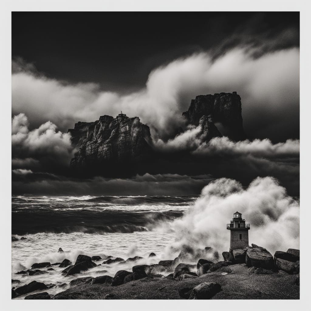 Storm at Peak Intensity in Cinematic Black-and-White