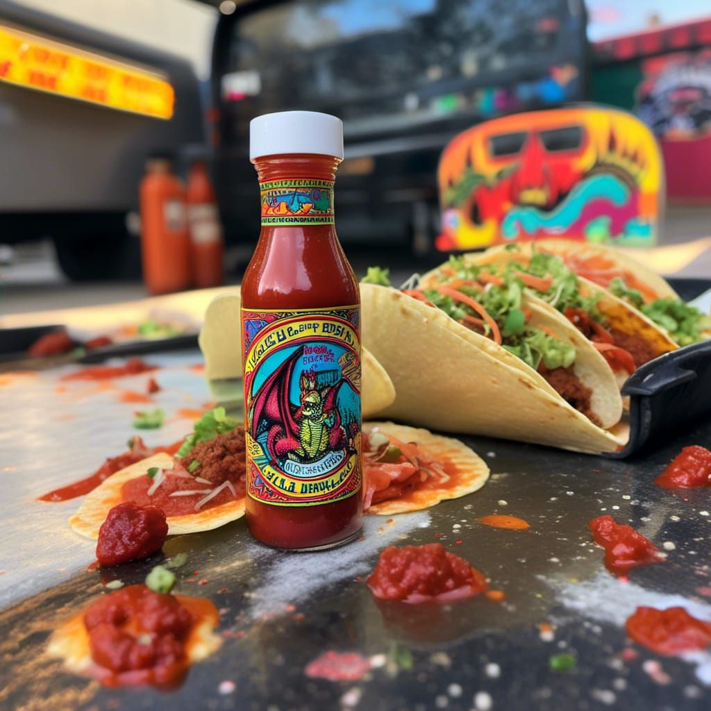 El Diablo Hot Sauce in a Taco Truck