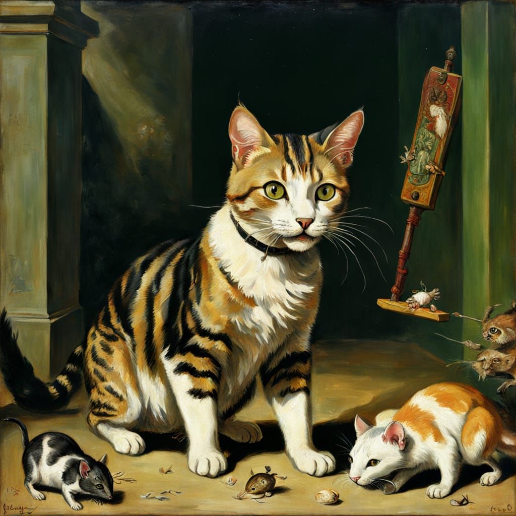 Victorious Feline: A Cat Conquers All, Art Style Blend