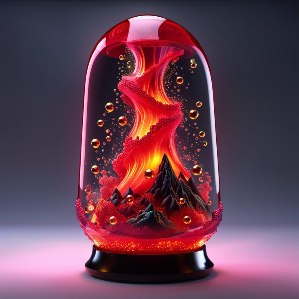 Rococo Lava Lamp Volcano in 3D