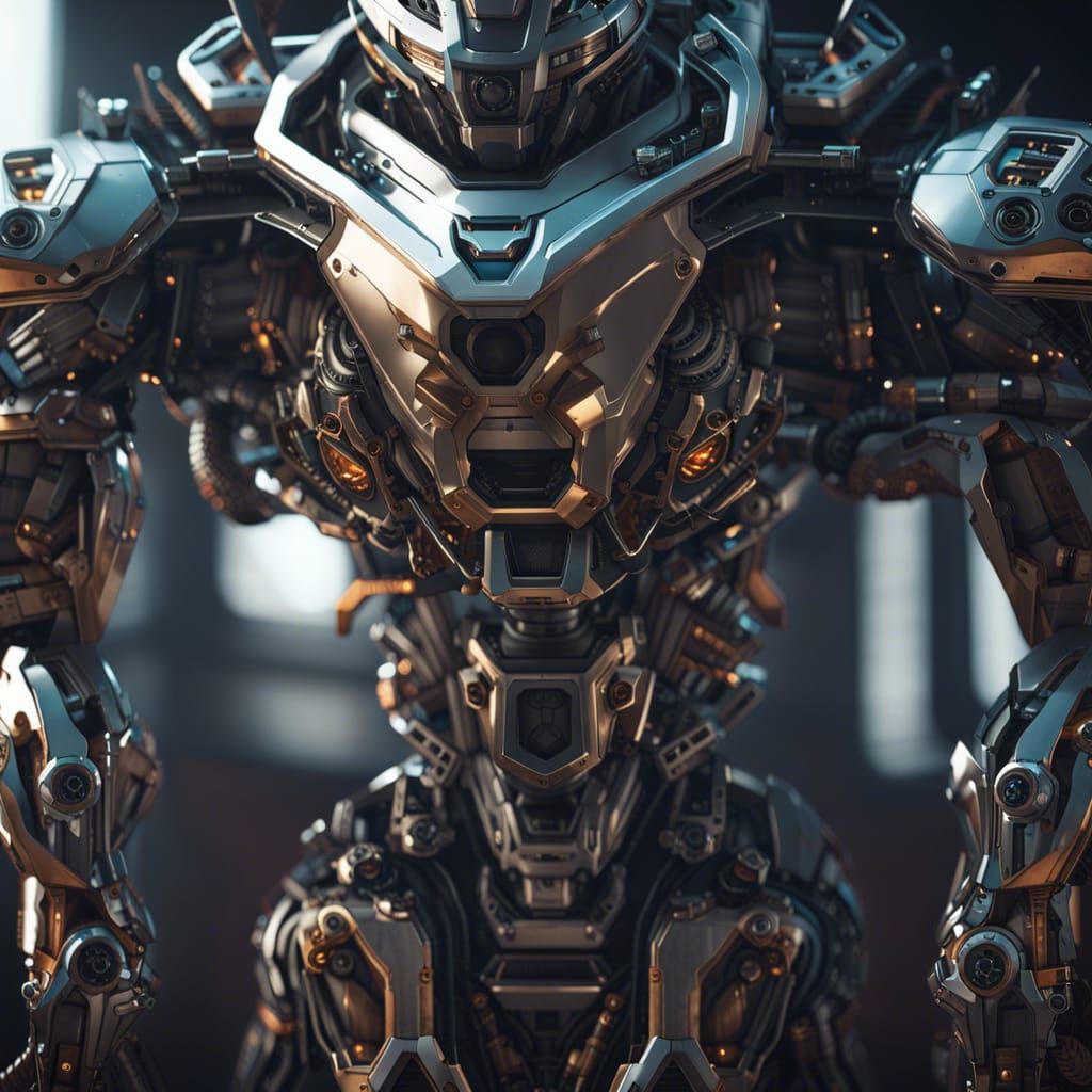 Futuristic Robot with Intricate Mech Details