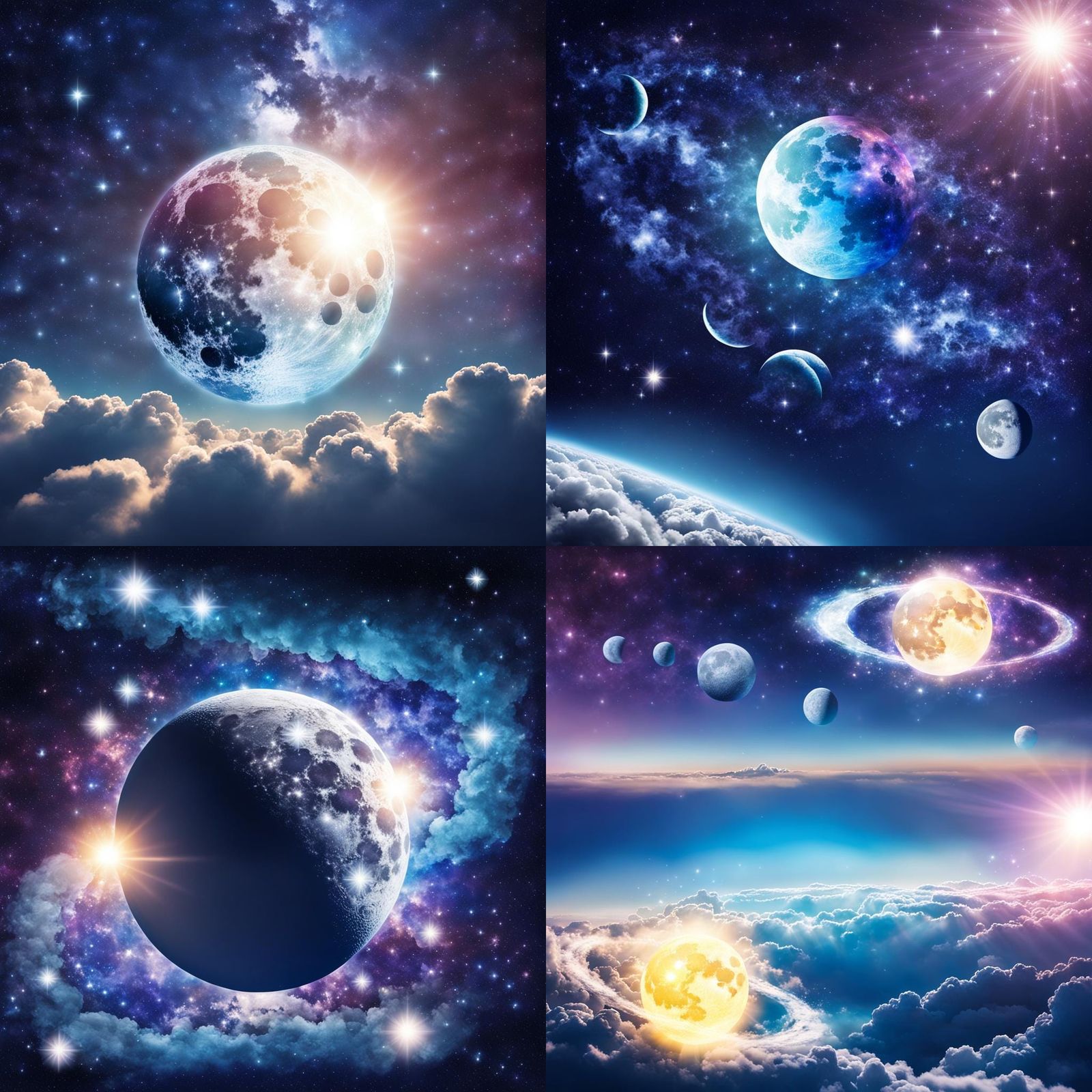 Moon Phases in a Sparkly Galaxy