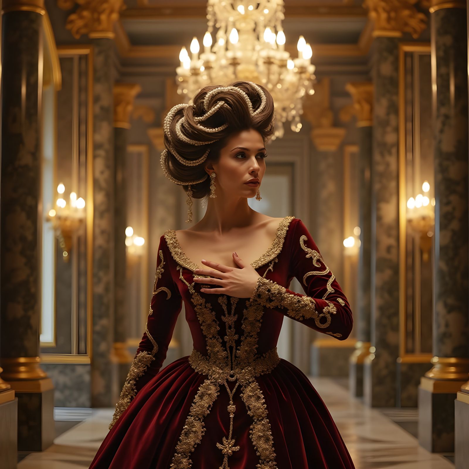 Baroque Opulence Embodied in Hyper-Realistic Form