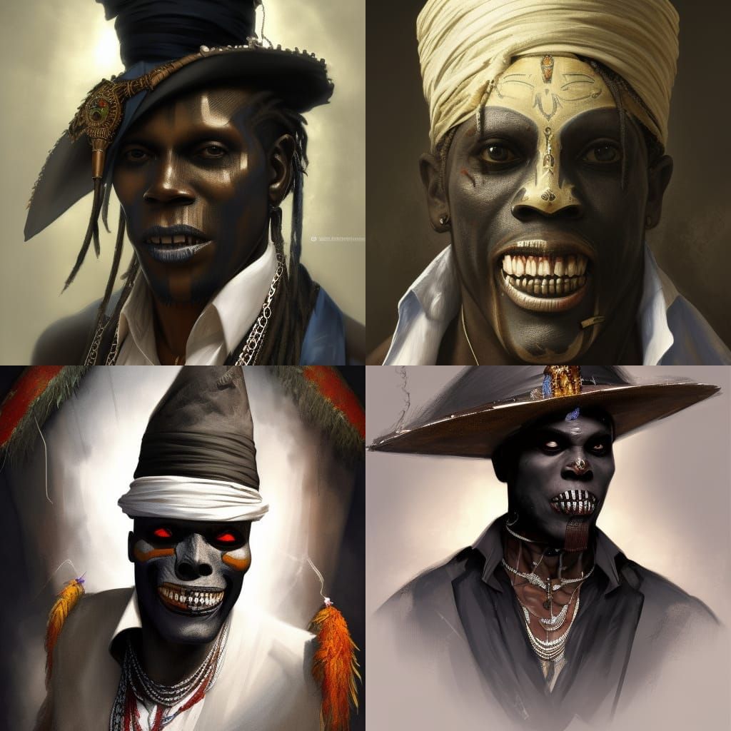Baron Samedi Portrait in Hyperdetailed Style