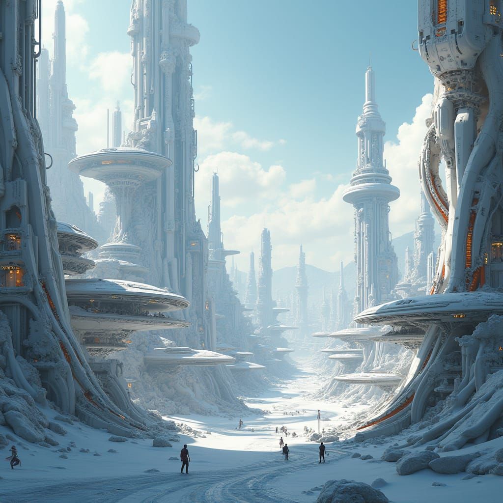 Surreal Futuristic Cities on a Breathtaking White Planet