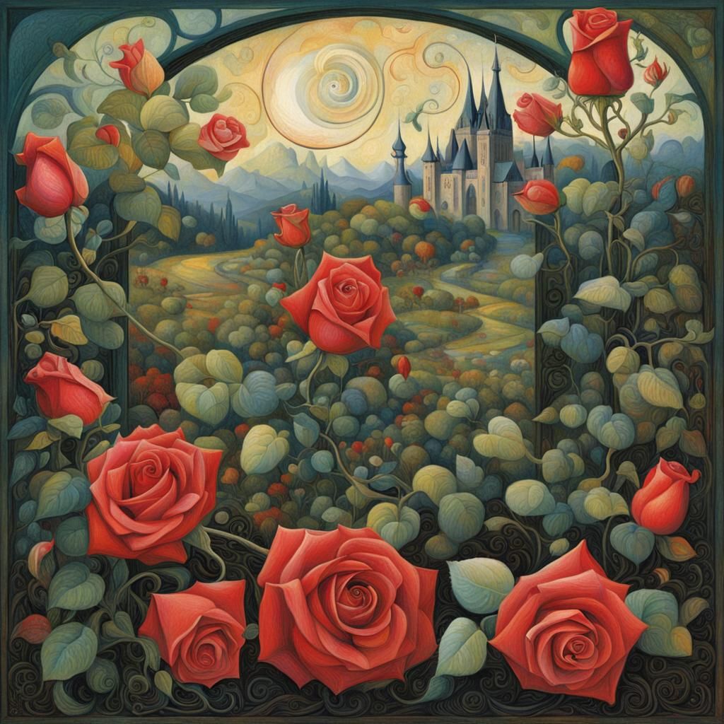 The Forbidden Rose: Cubist Dreamscape