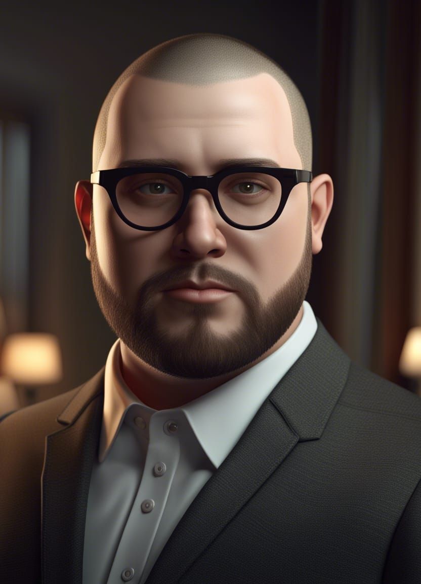 A chubby sophisticated man